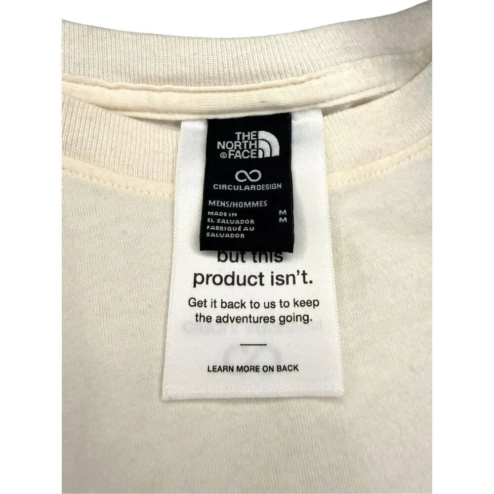 The North Face Men’s Medium Long‎ Sleeve Shirt Cream Crewneck
